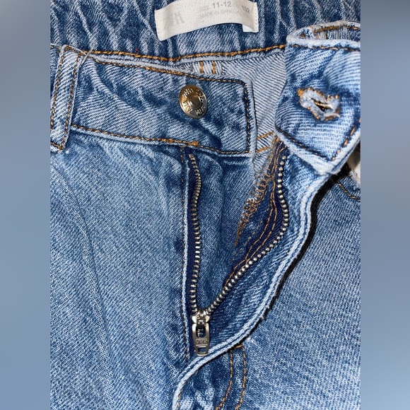 Zara Happy Face Scribble Girls Wide Leg Baggy Jeans Size 11/12 - Picture 6 of 8